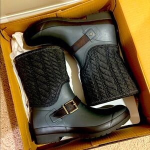 Sperry gray grey rope mid calf waterproof boots women’s sz 9
